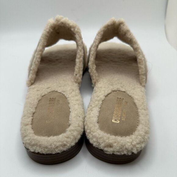 CUSHIONAIRE Women's Voyage Fur Faux Shearling lined slide sandal +Memory Foam 7 - Picture 4 of 7